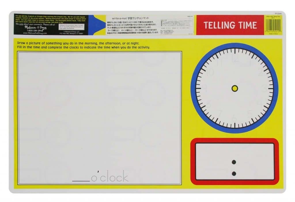 Telling Time Write-a-Mat