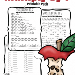 FREE APPLE MULTIPLICATION BY 7s WORKSHEETS (Instant Download)