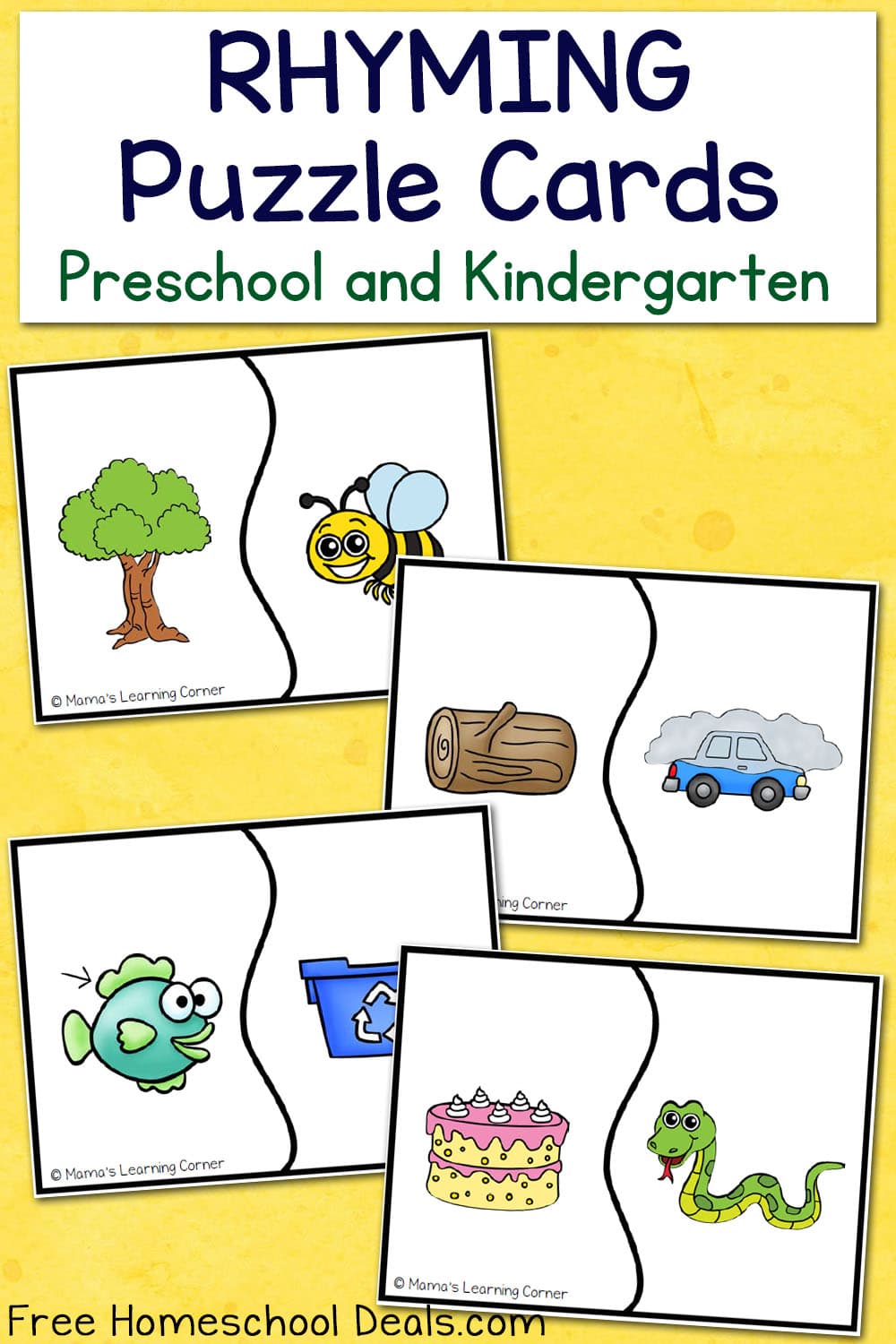 FREE RHYMING PUZZLE CARDS (Instant Download)