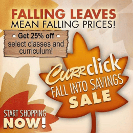 Fall Sale at Currclick: 25% Off Classes & Curriculum