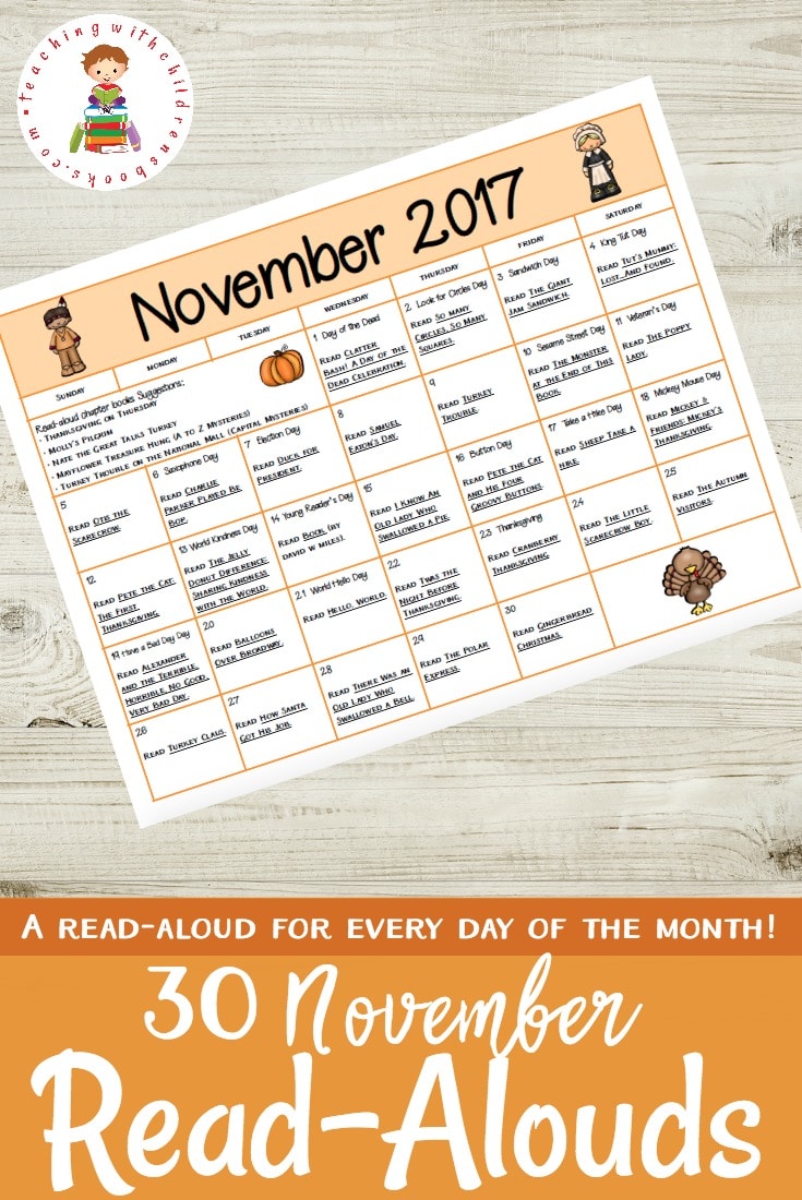 Free November Read-Aloud Calendar