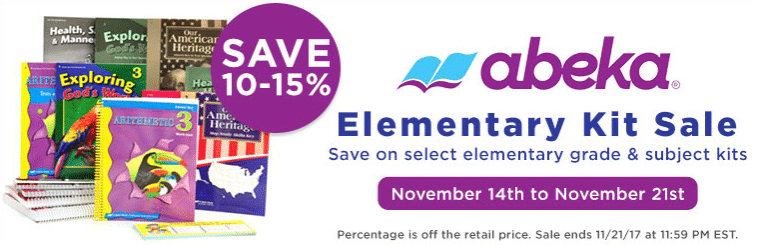 10-15% Off Abeka Elementary Homeschool Kits