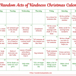 Free Random Acts of Kindness Christmas Calendar