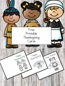 FREE Printable Thanksgiving Cards for Kids