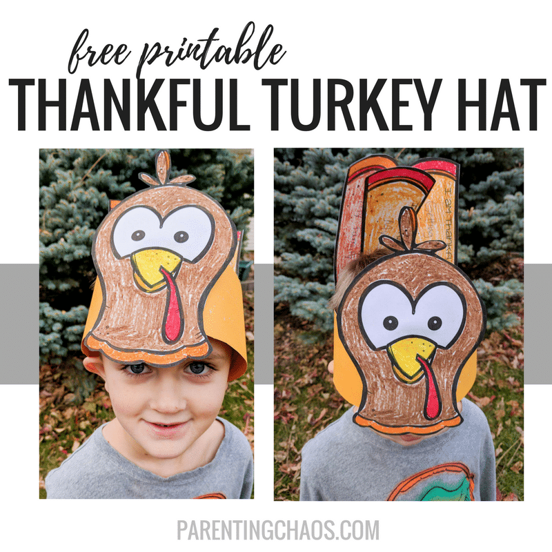 Free Printable Thankful Turkey Hats