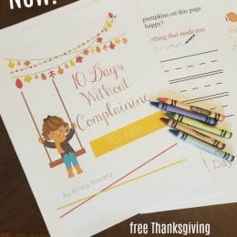 Free 10 Days Without Complaining Challenge for Kids