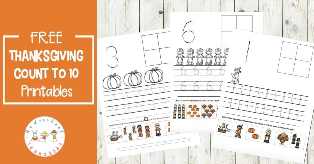 Free Thanksgiving Preschool Number Printables