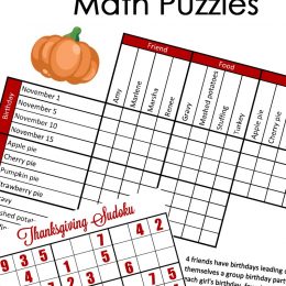 Free Thanksgiving Math & Logic Puzzles