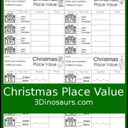 Free Christmas Place Value Worksheets