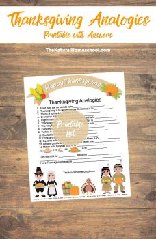 Free Thanksgiving Analogies Printable