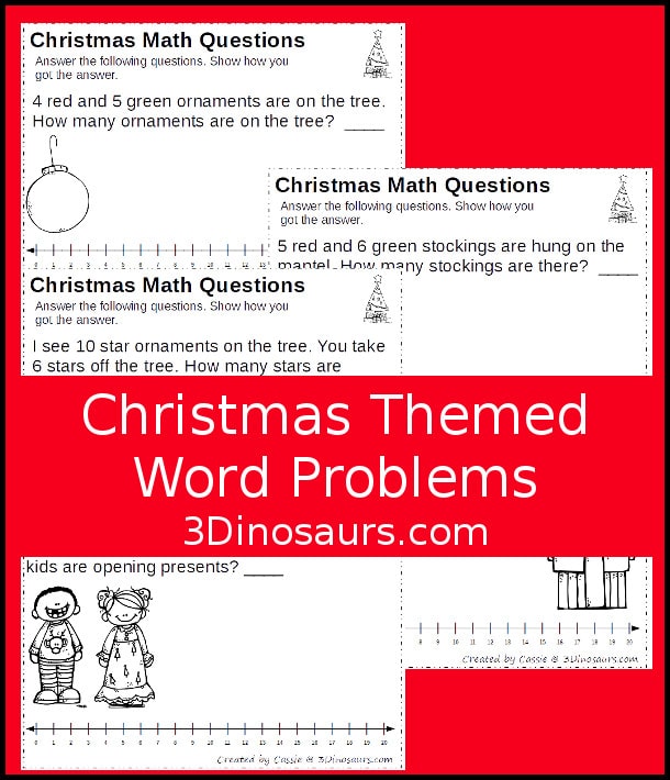 Free Christmas Word Problem Math Worksheets