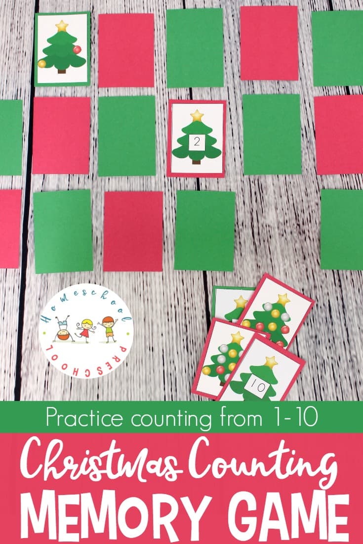 Free Christmas Number Memory Game