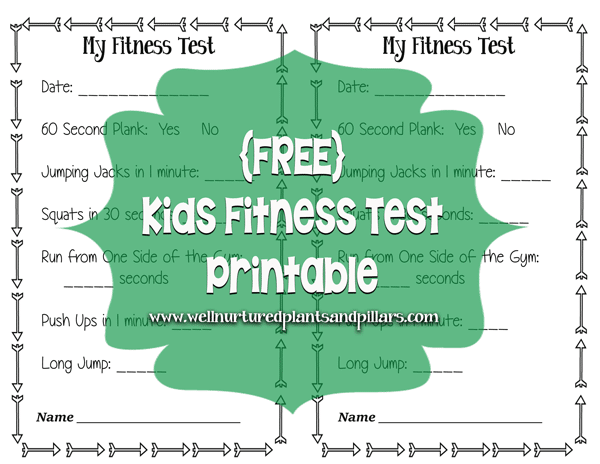 Free Kids Fitness Test Printables