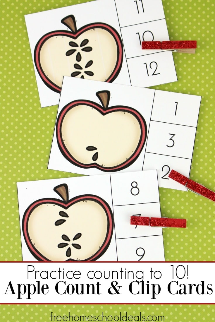 FREE APPLE COUNT AND CLIP CARDS (Instant Download)