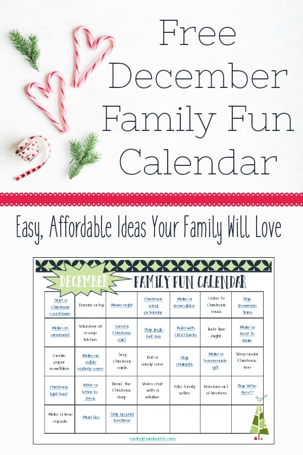 Free December Family Fun Calendar