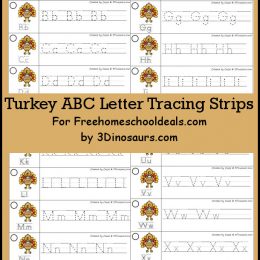 FREE TURKEY ABC TRACING STRIPS (Instant Download)