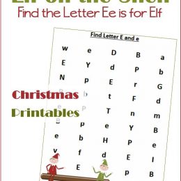 Free E is for Elf Letter Find Worksheets