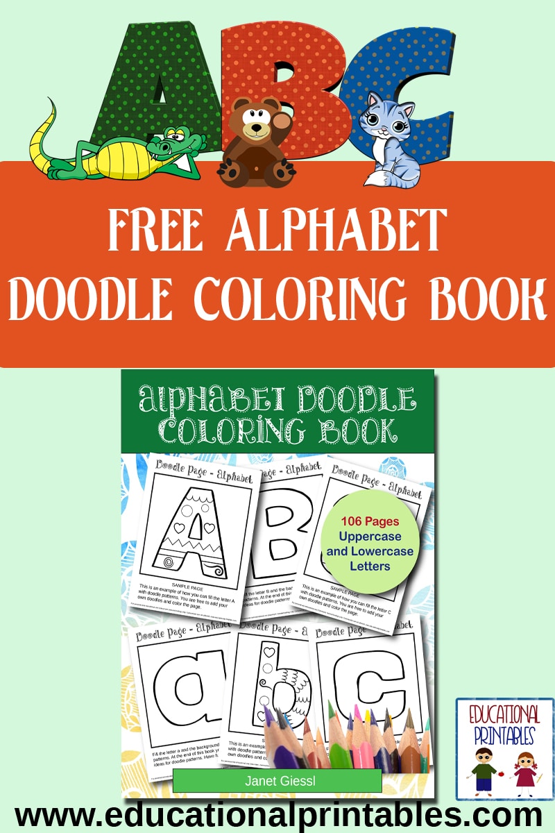 Free Alphabet Doodle Coloring Book