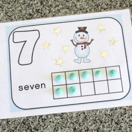 Free Winter Play Dough Counting Mats