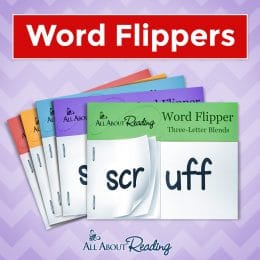 sample word flipper cards from All About Reading