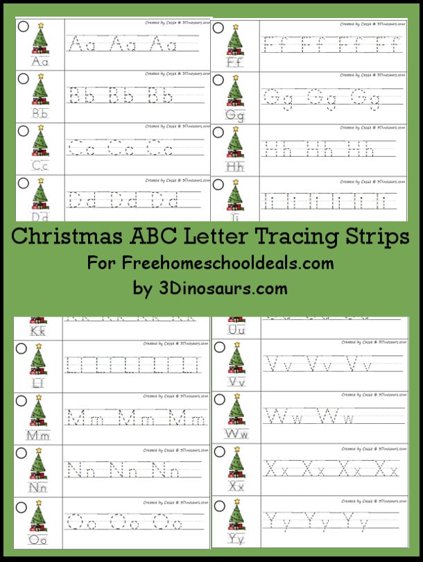 FREE CHRISTMAS ABC TRACING STRIPS