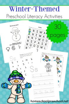 FREE Winter-Themed Preschool Literacy Activities