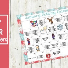 Free January Preschool Activity Calendar