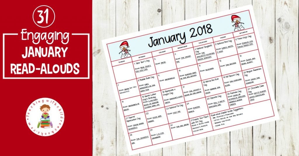 Free January Read Aloud Picture Book Calendar