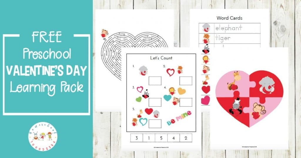 Free Valentine's Day Preschool Learning Pack