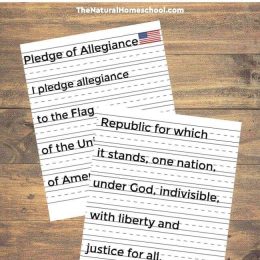 Free Pledge of Allegiance Manuscript Copywork Pages