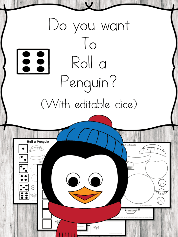 Free Roll-a-Penguin Printables