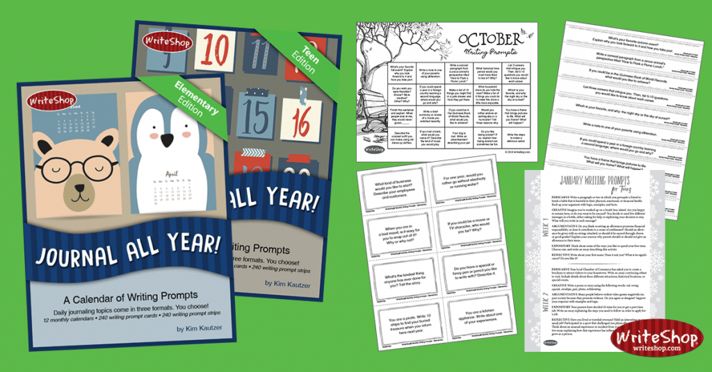 Free Writing Prompt Calendar Bundle for Grades K-12 ($7 Value!)