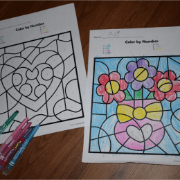 Free Valentine's Day Color by Number Worksheets