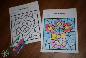 Free Valentine's Day Color by Number Worksheets