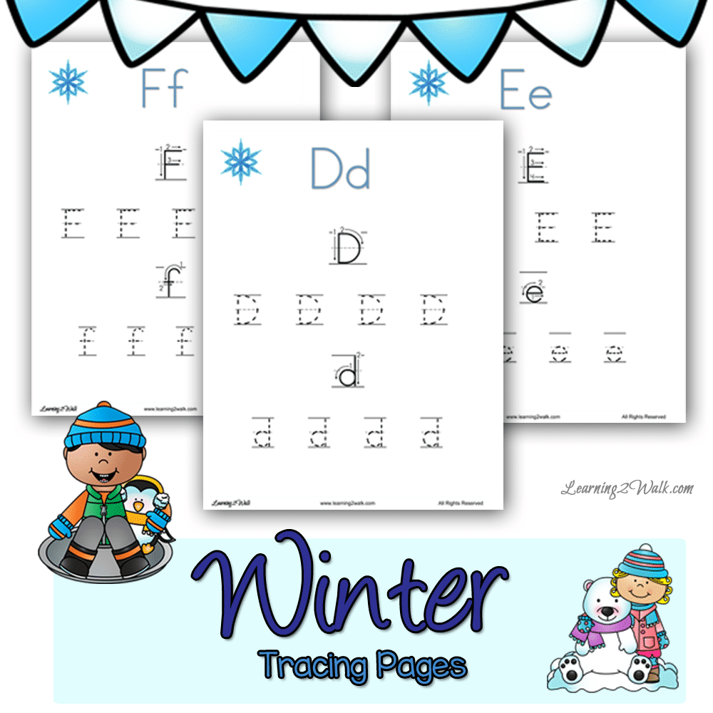 FREE Winter Letter Tracing Pages