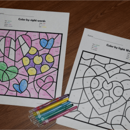 Free Valentine's Day Color by Sight Word Worksheets