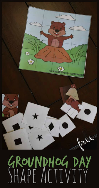 Free Groundhog Day Shapes Activity 