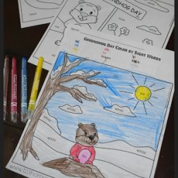 Free Groundhog's Day Color by Sight Word Pages