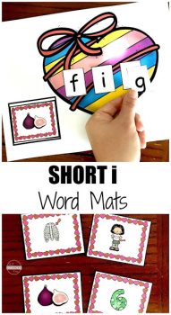 FREE Valentine's-Themed Short I Word Mats