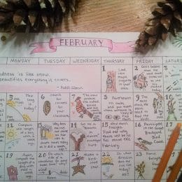 FREE February Nature Study Calendar