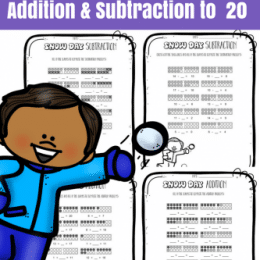 Free Snow Day Addition & Subtraction Pack