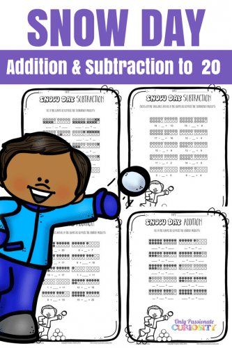 Free Snow Day Addition & Subtraction Pack