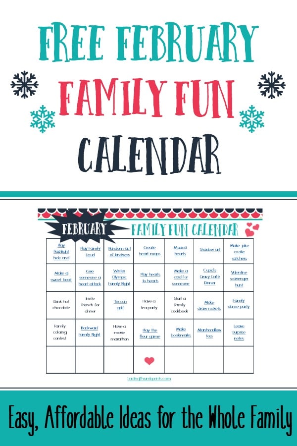 Free February Family Fun Calendar