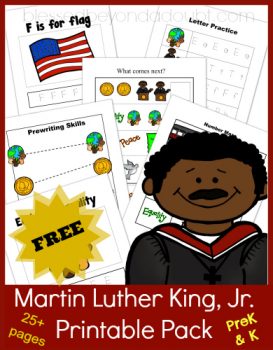 Free Martin Luther King Printable Packet for Pre-K and K 