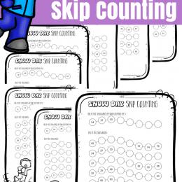 FREE SNOW DAY SKIP COUNTING WORKSHEETS (Instant Download)