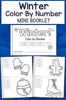 FREE WINTER COLOR BY NUMBER MINI BOOK (Instant Download)