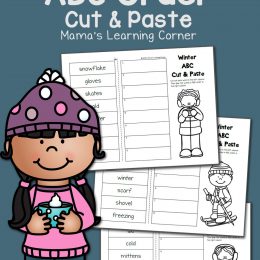 FREE Winter-Themed Cut and Paste ABC Order Worksheets