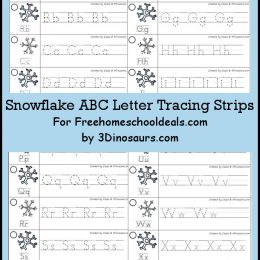 FREE Snowflake ABC Letter Tracing Strips (Instant Download)