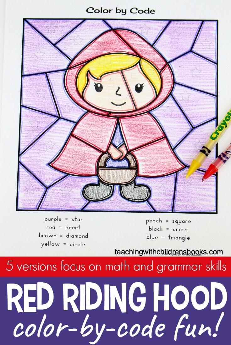 Free Little Red Riding Hood Color-by-Code Printable 