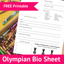 Free Olympian Bio Sheets